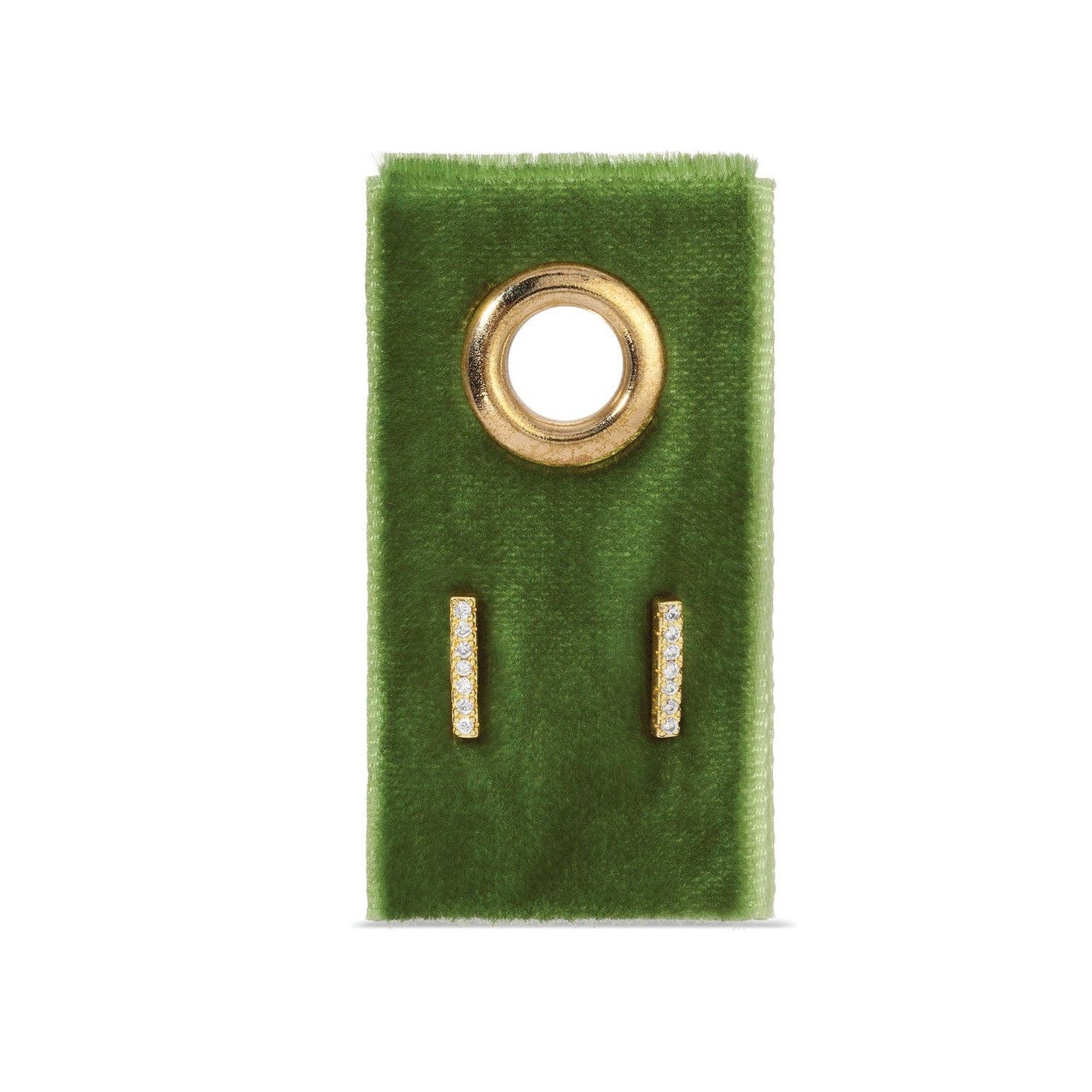 Pavé Bar Studs On Velvet Gift Tag: Gold