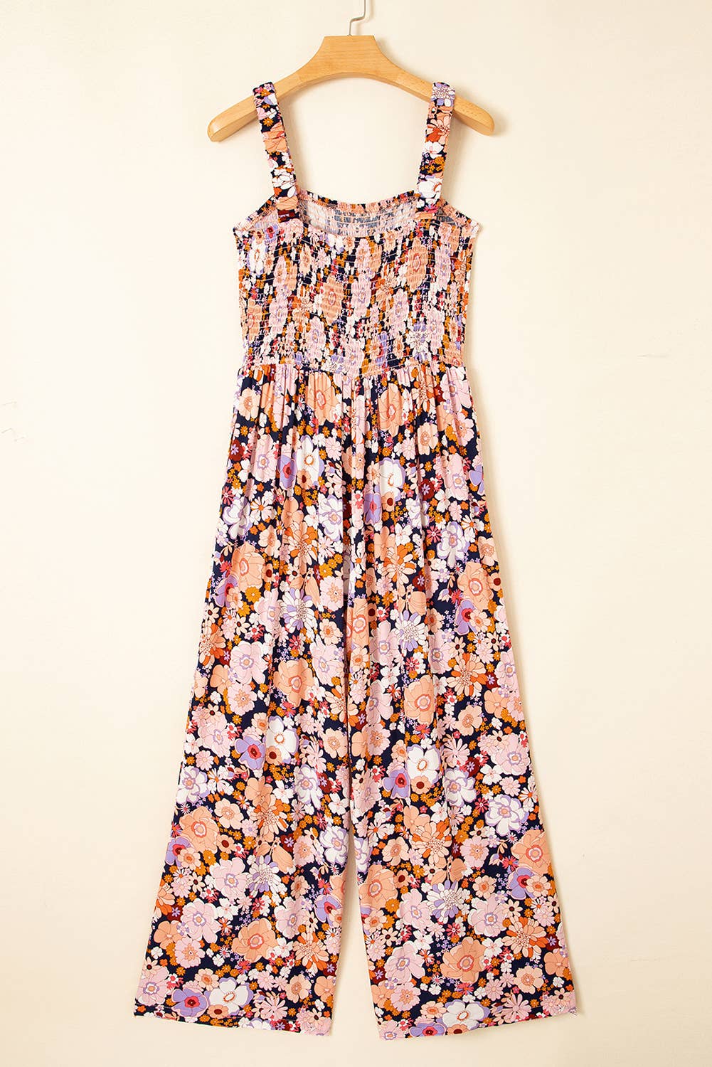 Roxane | Floral Smocked High Waist Square Neck Jumpsuit