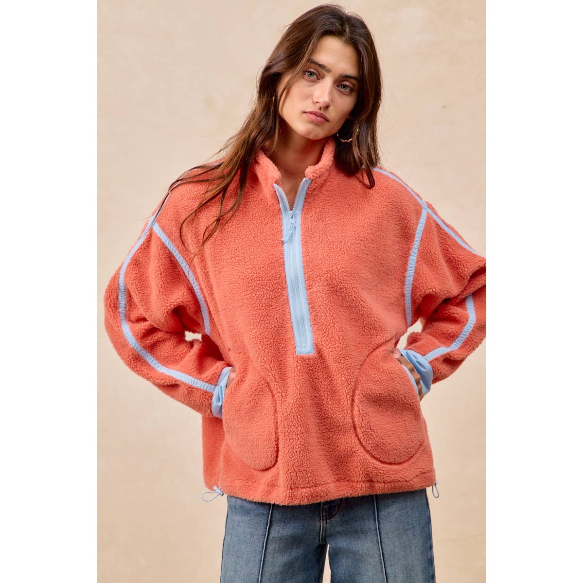 HALF ZIP UP SHERPA JACKET
