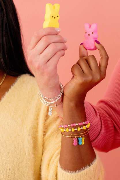 PEEPS® Bunny Beaded Bangle: Gold