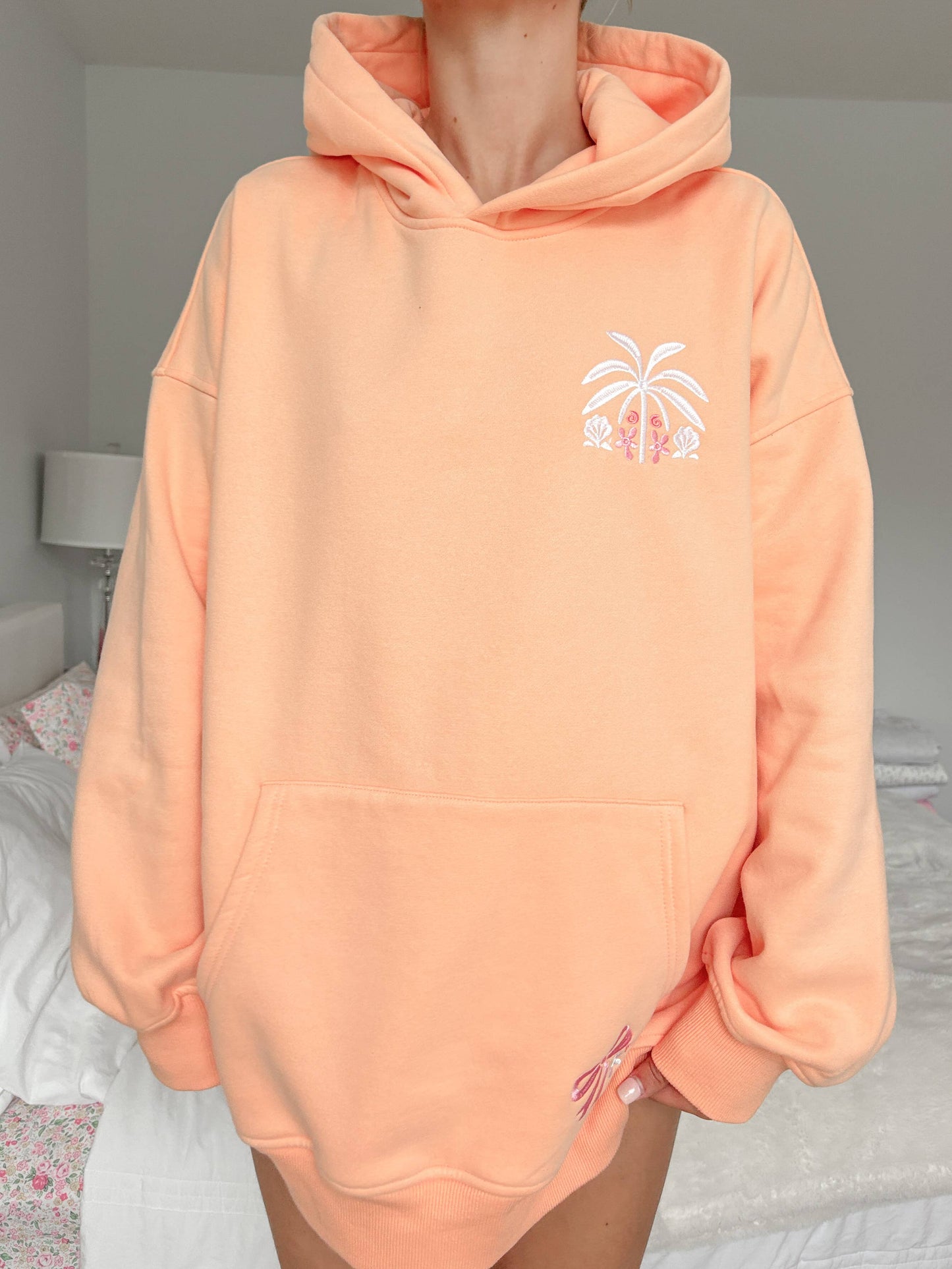 Sherbet Orange Tropical Palms Hoodie