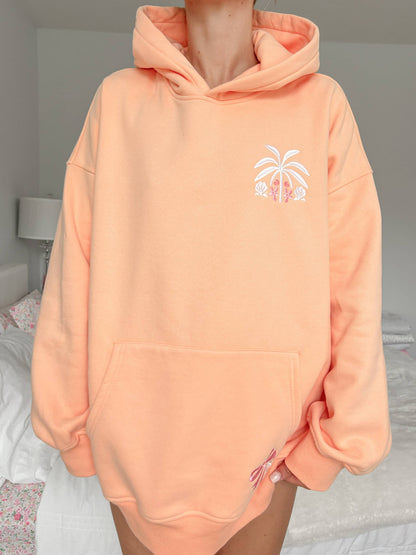 Sherbet Orange Tropical Palms Hoodie