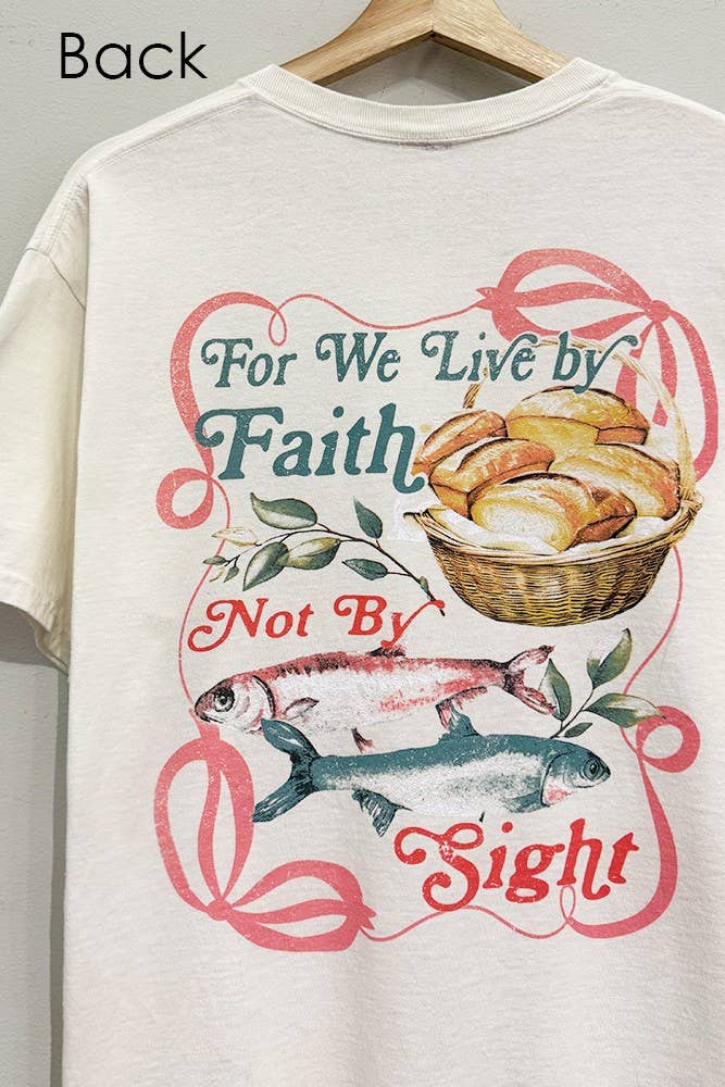 Live by Faith Loaves and Fish Cream T-Shirt