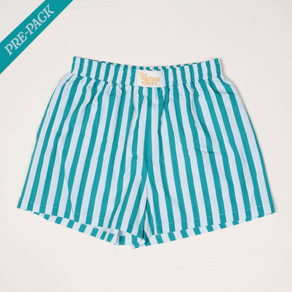 All Day Boxer Shorts–Sicily Stripes Teal