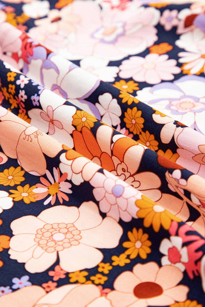 Roxane | Floral Smocked High Waist Square Neck Jumpsuit