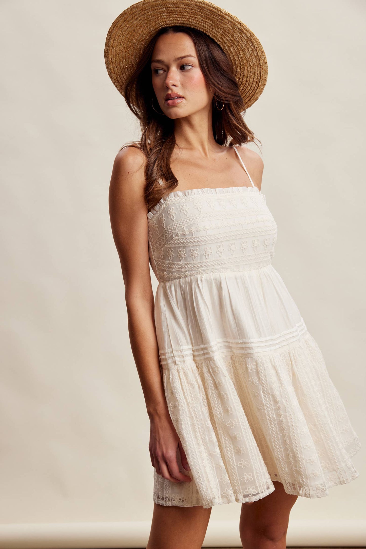 Lace Tiered Mini Dress