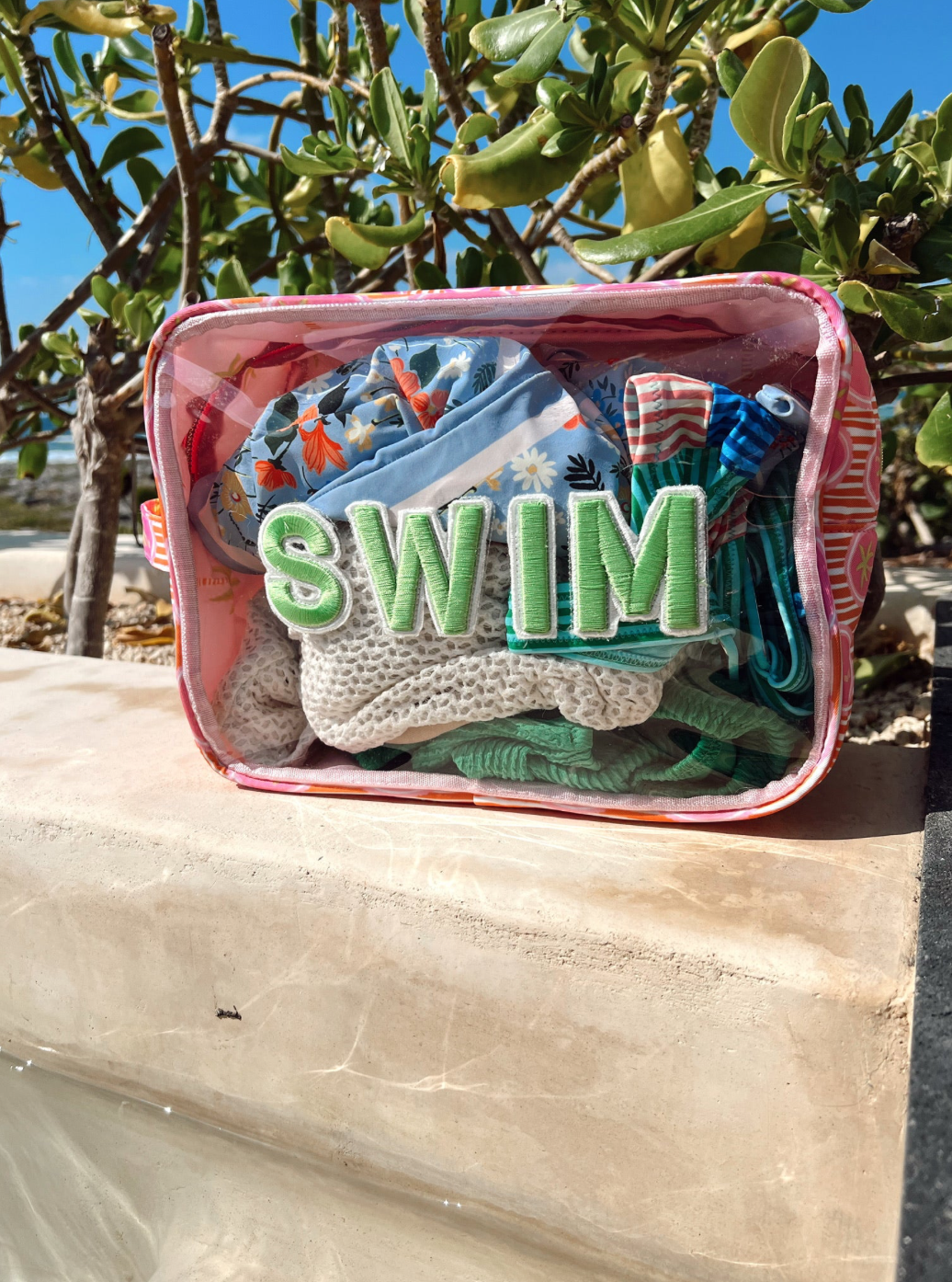 Swim Pink Palms - Clear XL