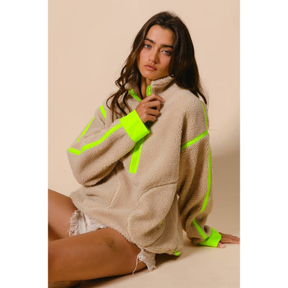 HALF ZIP UP SHERPA JACKET