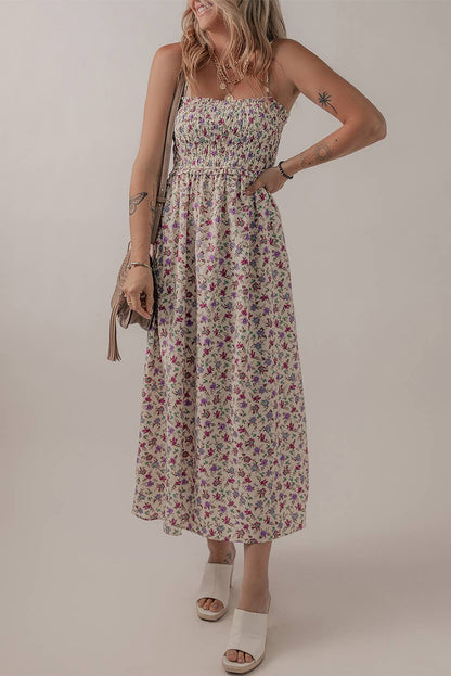 Denny | Bohemian Ditsy Floral Smocked Fit Flare Sundress