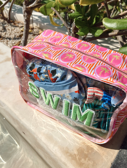 Swim Pink Palms - Clear XL