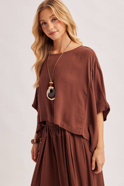 BOHO OVERSIZED DOLMAN TOP AND BALLOON LEG PANTS SET
