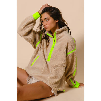 HALF ZIP UP SHERPA JACKET