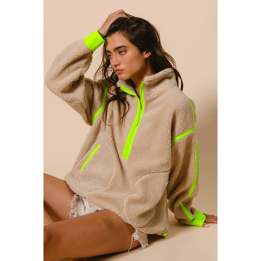 HALF ZIP UP SHERPA JACKET