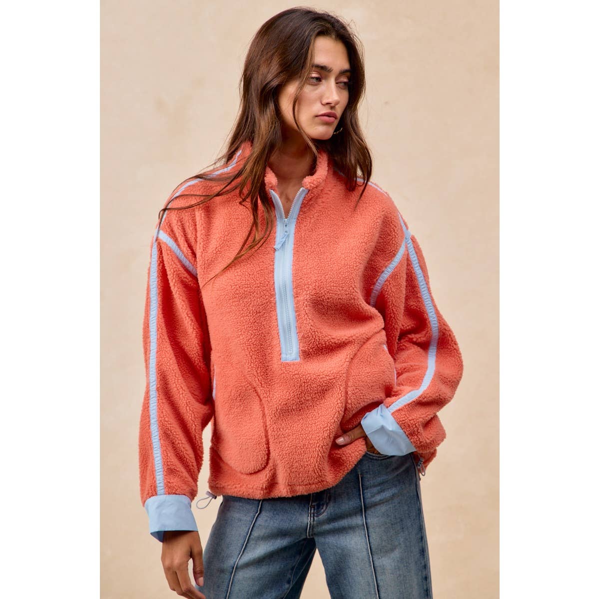 HALF ZIP UP SHERPA JACKET