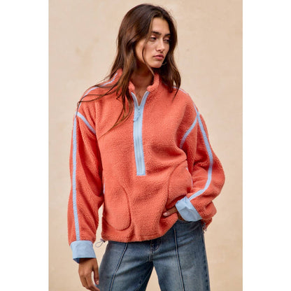 HALF ZIP UP SHERPA JACKET
