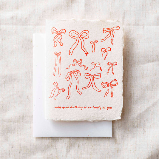 Lovely Birthday Bows | Birthday Celebration Greeting Card: Folded A2 Greeting Card. Blank Inside.