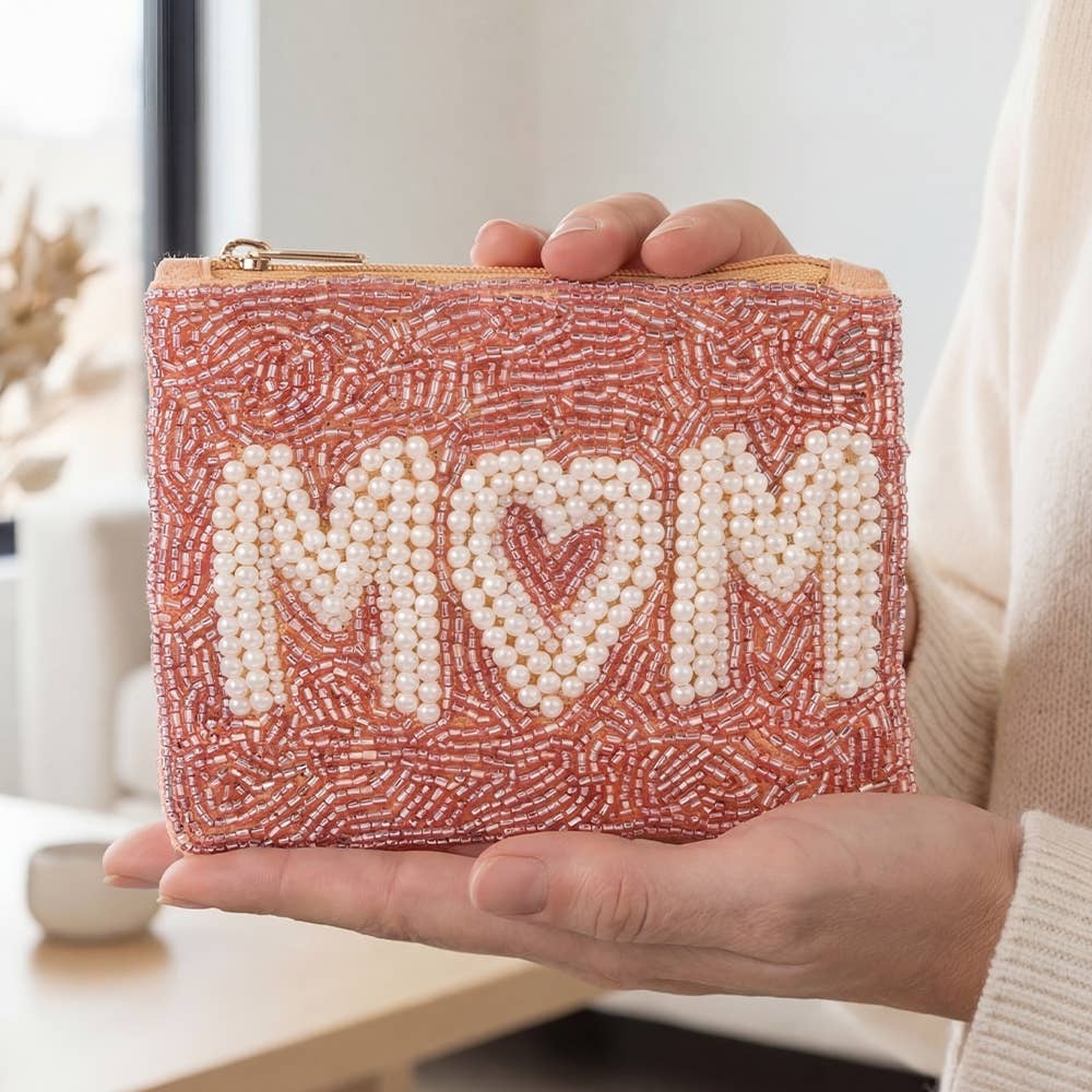 Pearl And Seeded Mom Coin Purse: MULTI
