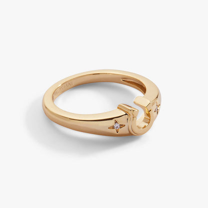 Lucky Horseshoe Ring: Gold
