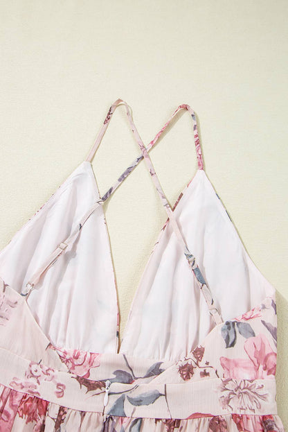 Rachelle | Floral Pleated Empire Waist Backless Dress