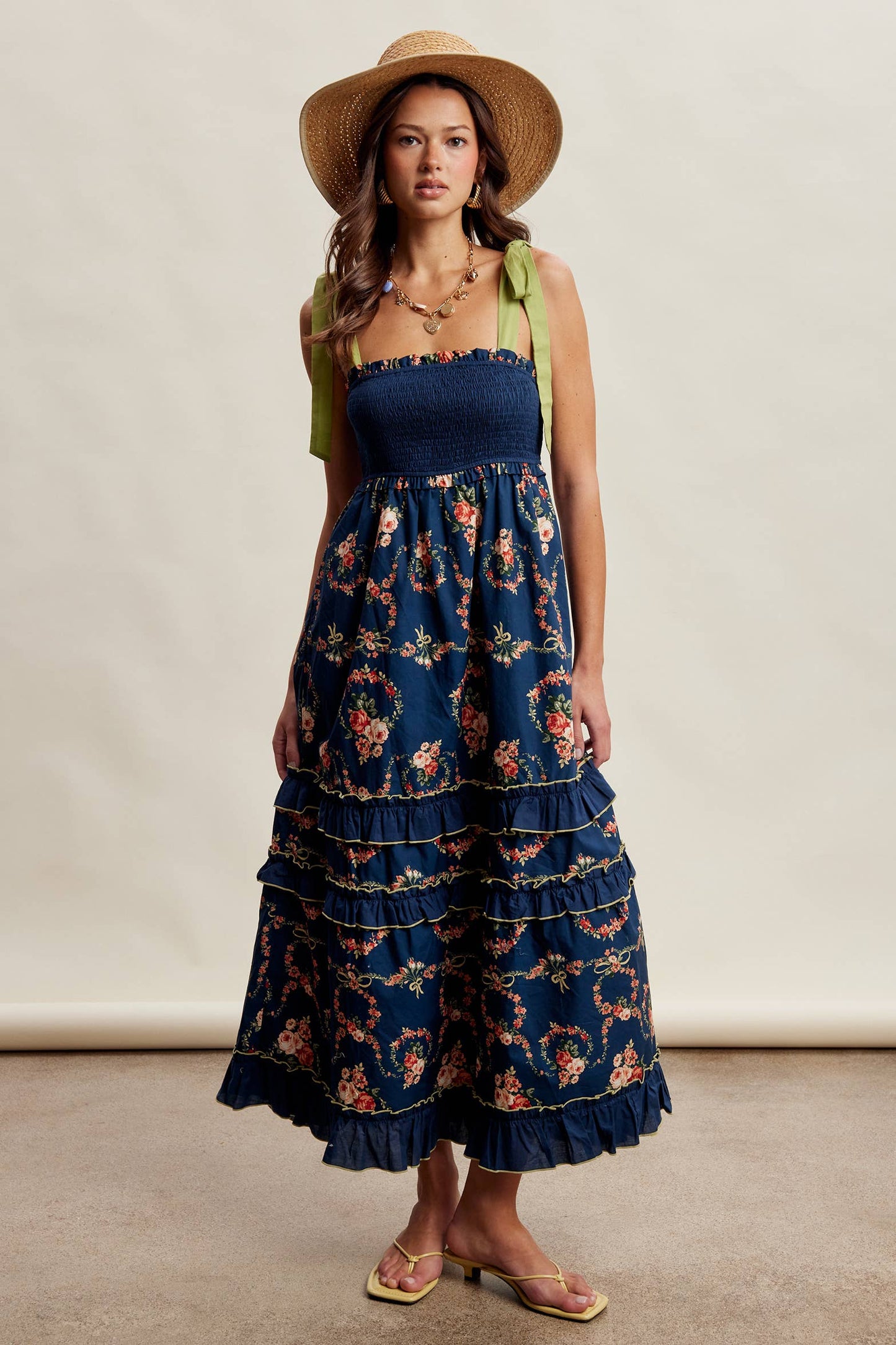 Floral Smocked Tiered Maxi Dress