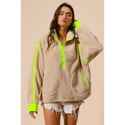 HALF ZIP UP SHERPA JACKET