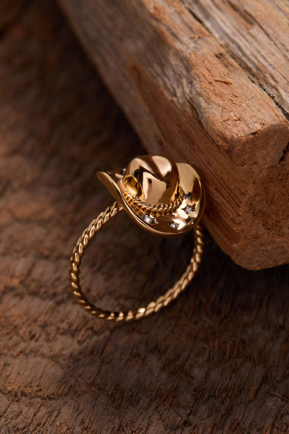 Cowgirl Hat Ring: Gold