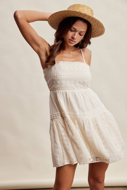 Lace Tiered Mini Dress
