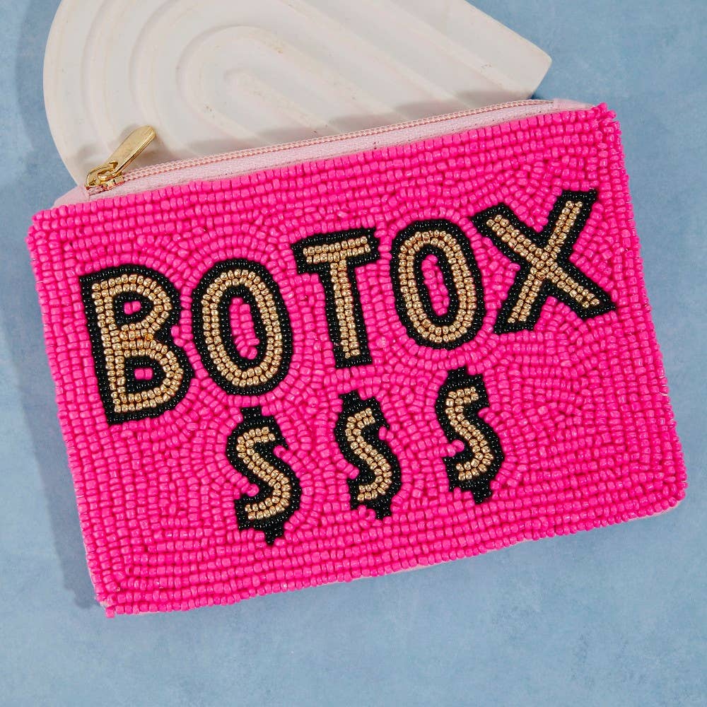 Botox Money Seed Beaded Coin Purse: MULTI