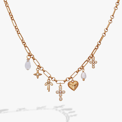 Coquette Christian Charm Necklace: Gold