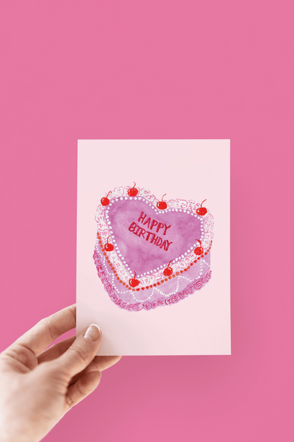 I Heart Birthdays Cake Greeting Card