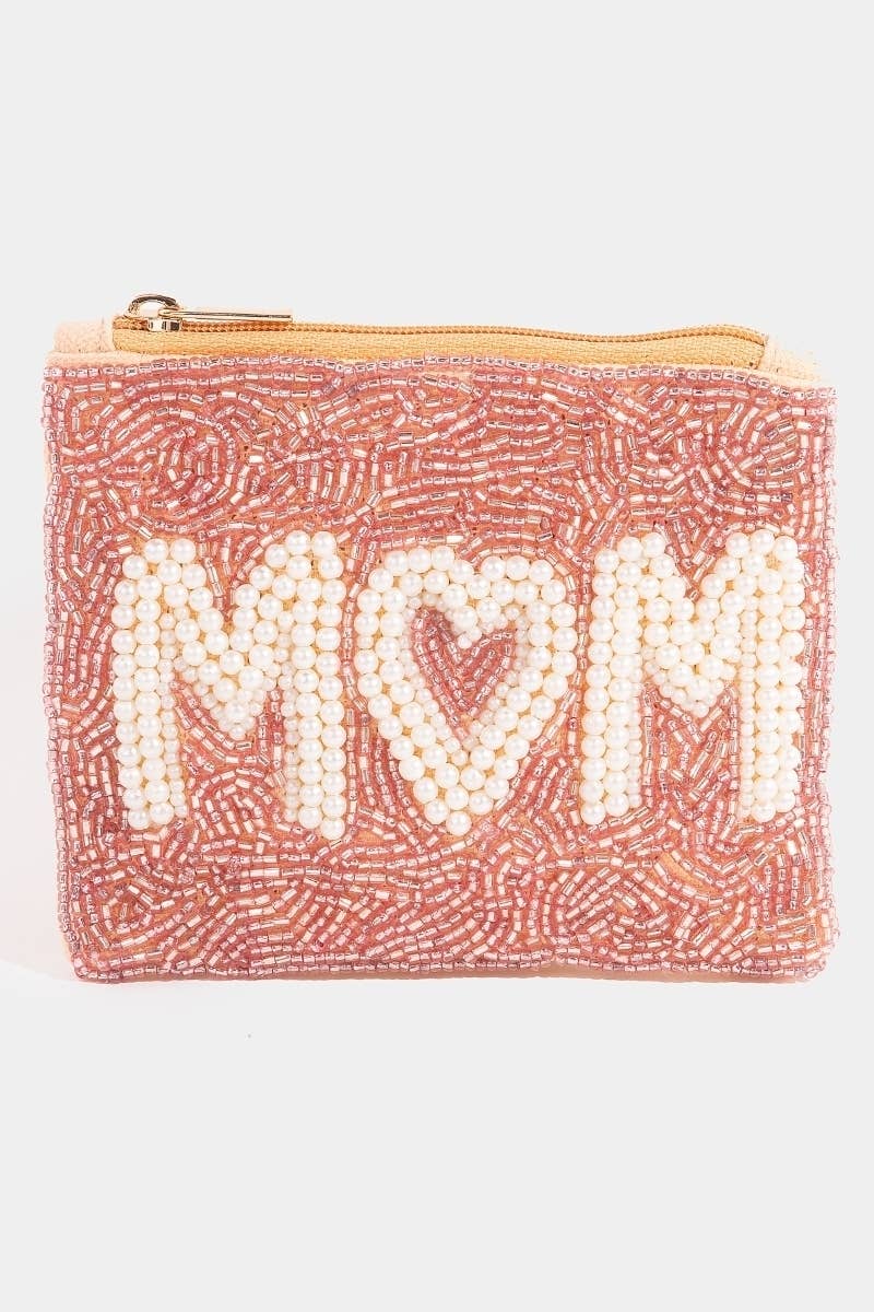 Pearl And Seeded Mom Coin Purse: MULTI