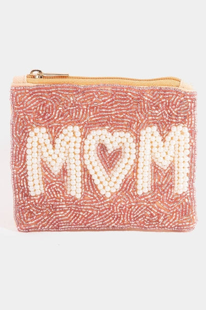 Pearl And Seeded Mom Coin Purse: MULTI