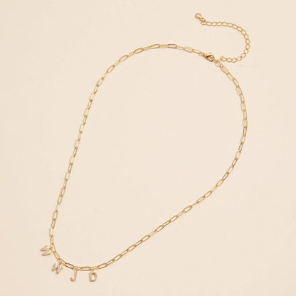 WWJD Cubic Zirconia Necklace | 18K Gold Dipped Faith Necklace