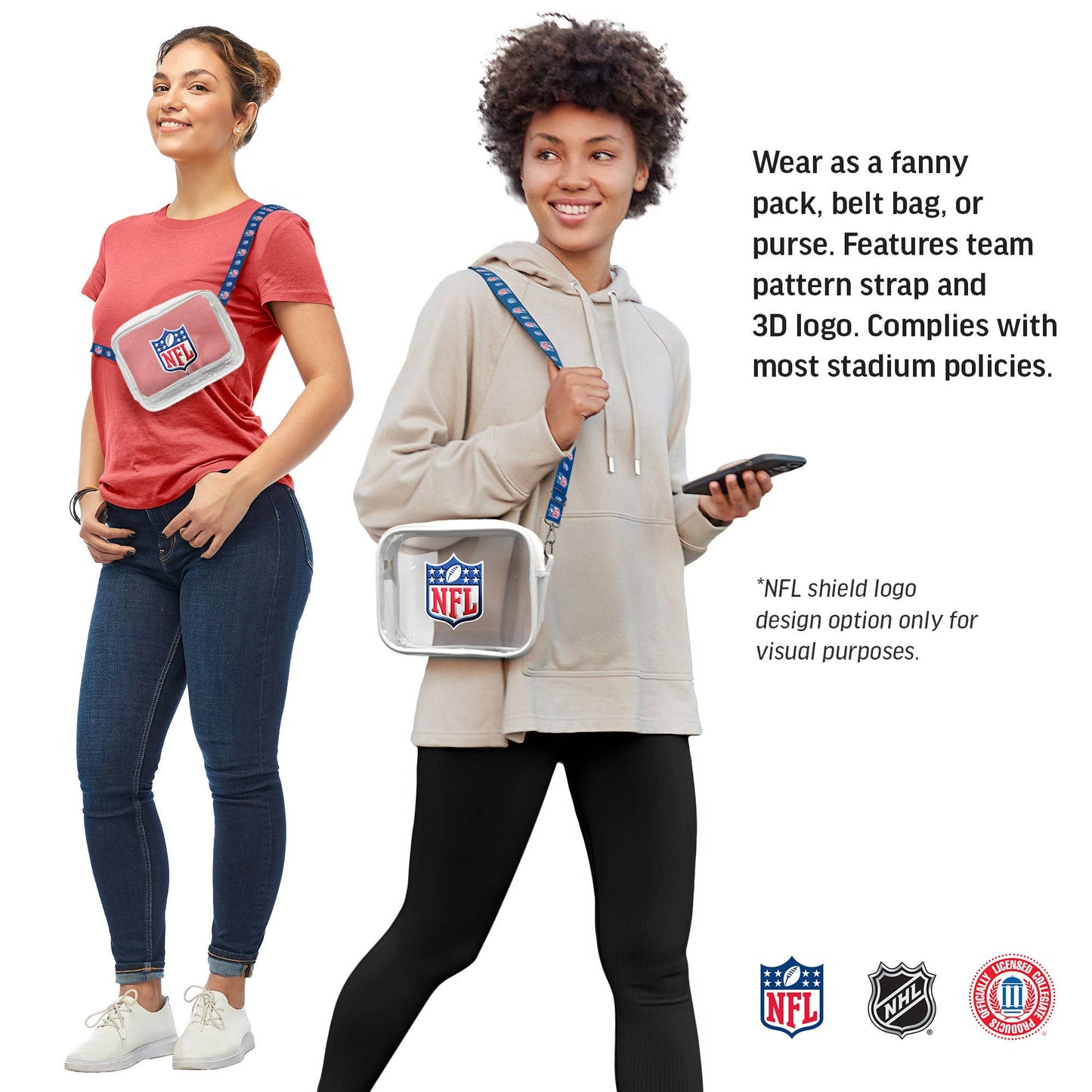 Detroit Lions Clear Fanny Fan Purse