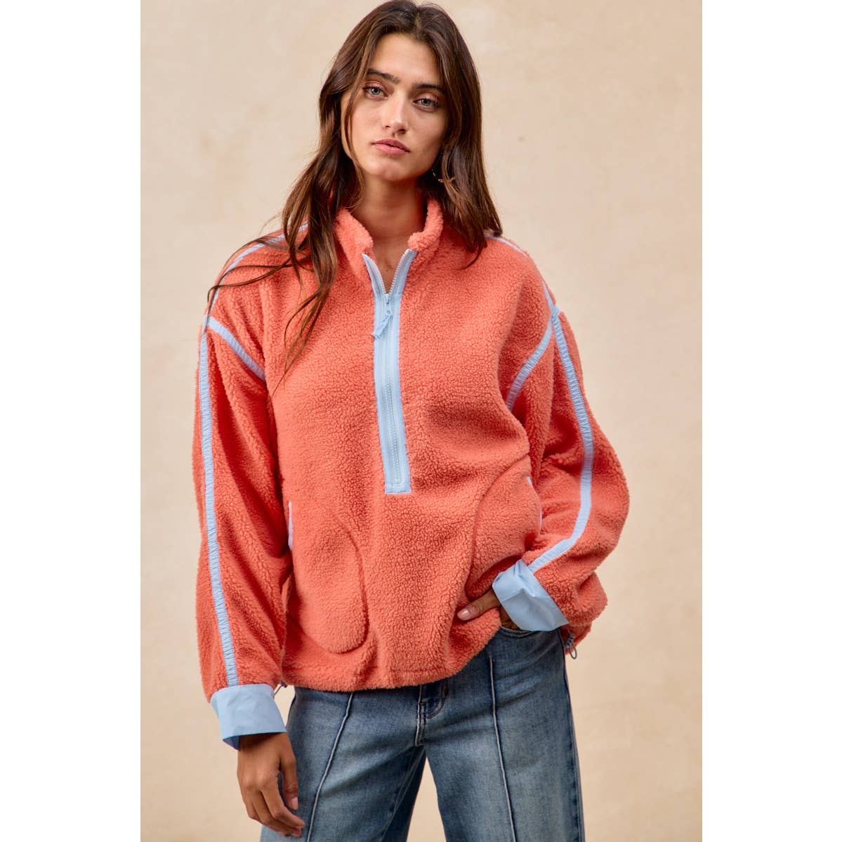HALF ZIP UP SHERPA JACKET