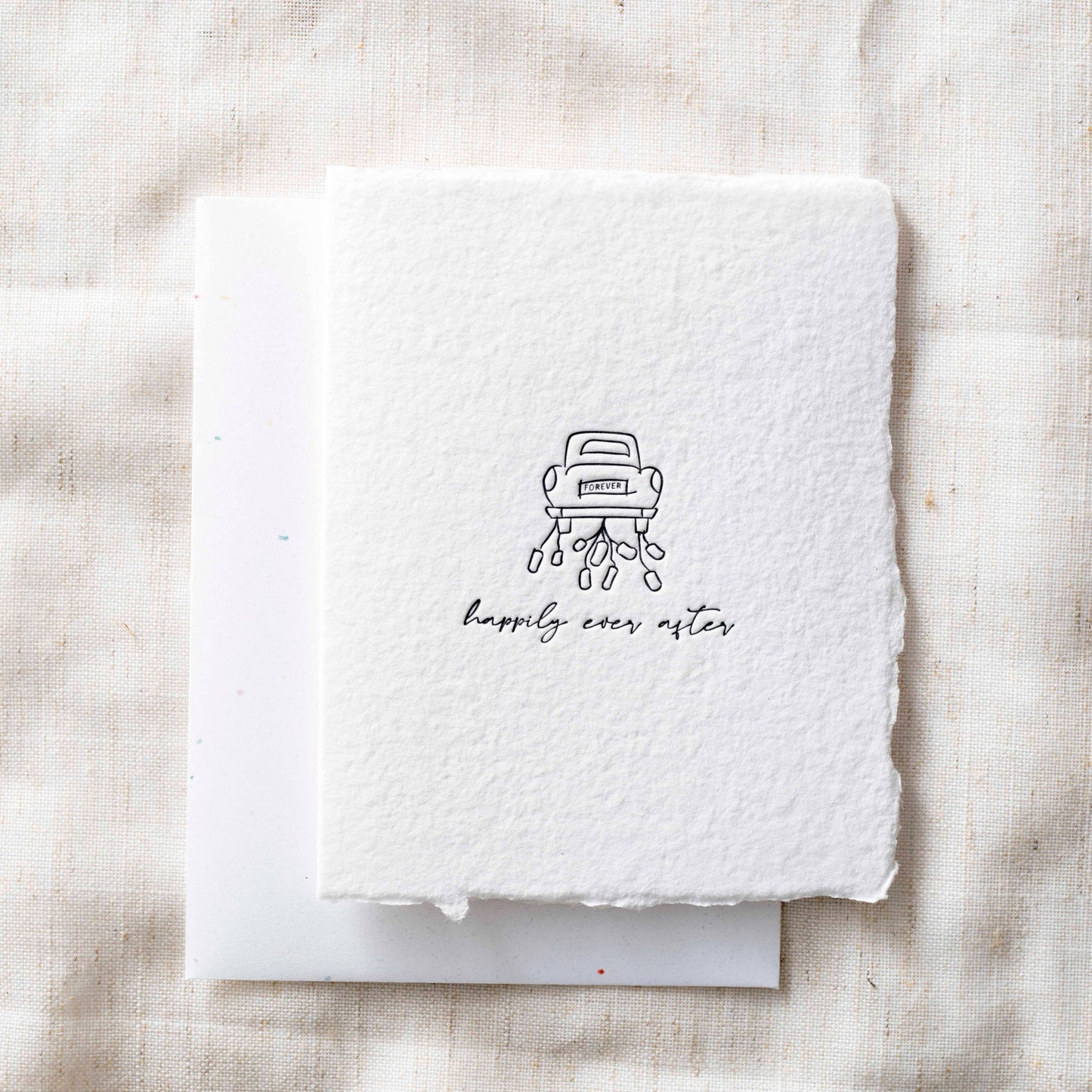Happily Ever After | Wedding Eco-Friendly Greeting Card: Folded A2 Greeting Card. Blank Inside.