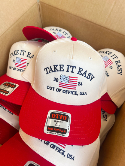 Take It Easy 2024 Vintage Trucker Hat