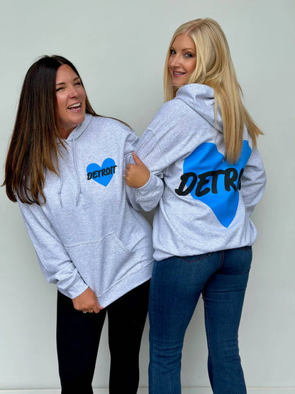 Detroit Heart Puff Print Hoodie