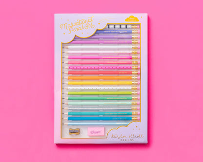 Pencil Set - Motivational - Asst Colors - 22 Pcs