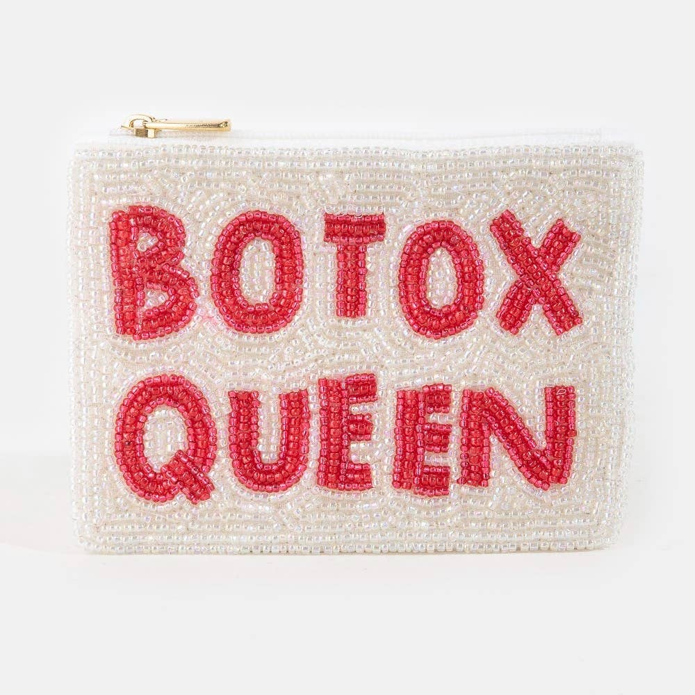 Botox Queen Beaded Coin Purse: MULTI