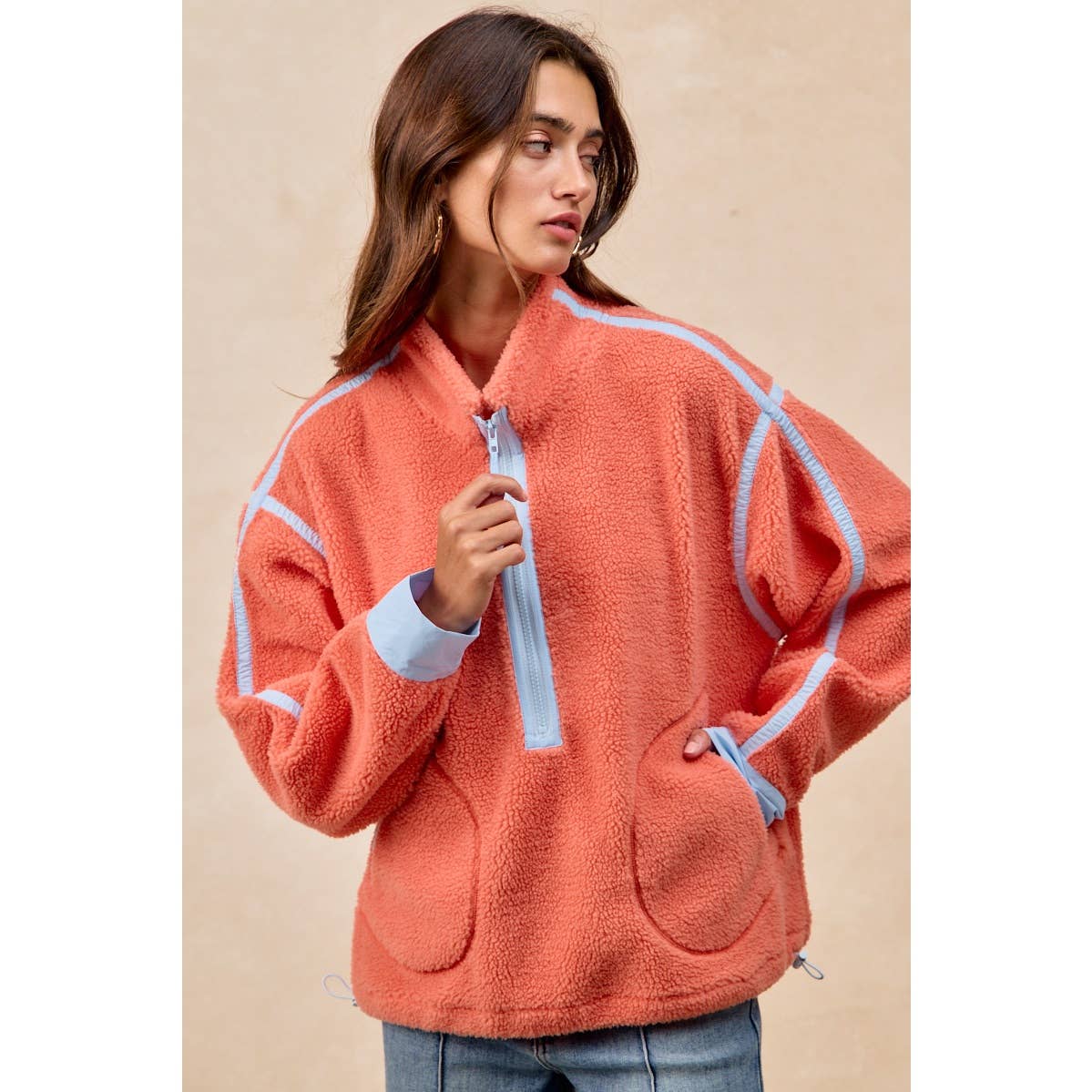 HALF ZIP UP SHERPA JACKET