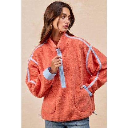 HALF ZIP UP SHERPA JACKET