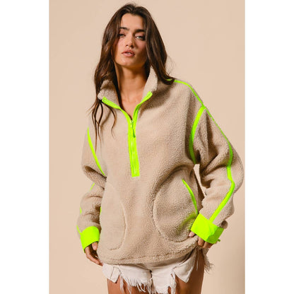 HALF ZIP UP SHERPA JACKET
