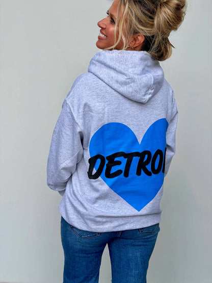 Detroit Heart Puff Print Hoodie