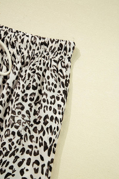 Jovanna | Leopard Drawstring Elastic Waistband Loose Pants