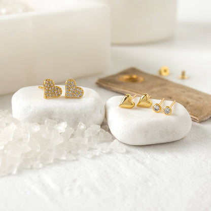 Heart Velvet Stud Set