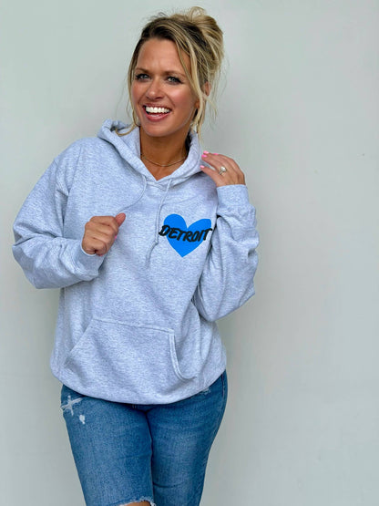 Detroit Heart Puff Print Hoodie