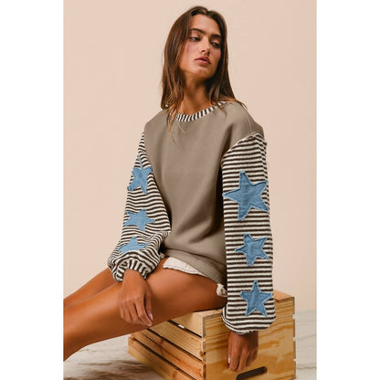 STRIPE MIXED PATCHED TOP