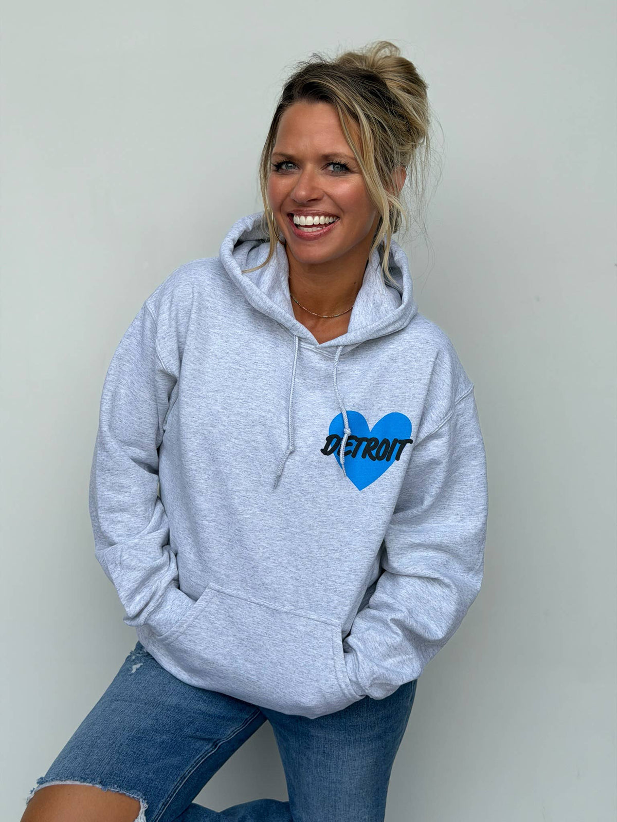 Detroit Heart Puff Print Hoodie