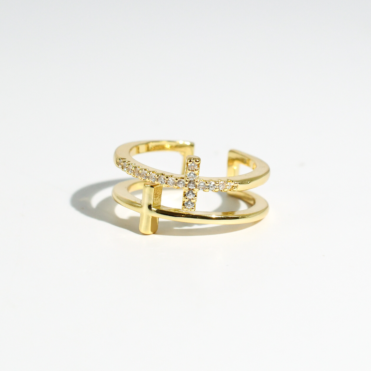 Double Cross Ring Gold